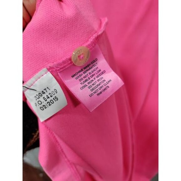 Vineyard Vines Embroidered Henley Polo Shirt Dress Cap Sleeve Pink Women's Small - Picture 10 of 13
